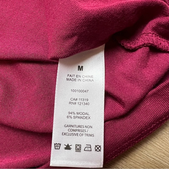 GARAGE Smooth Long Sleeve Crewneck Top. Sour Cherry. Size Medium. New With Tags. - Picture 6 of 10